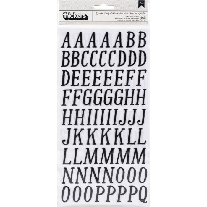 Maggie Holmes Garden Party Thickers Stickers 150/Pkg-Delightful Alphabet/Puffy