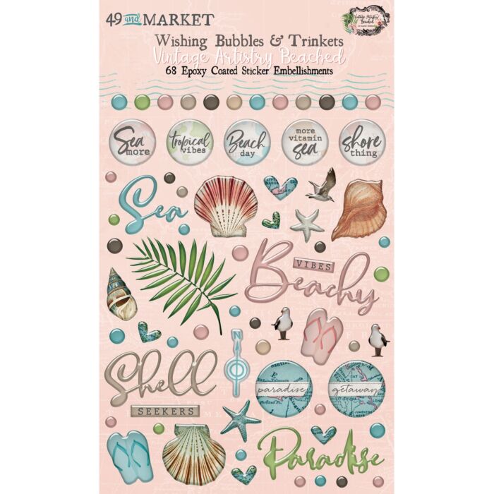 49 and Market Vintage Artistry Beached Wishing Bubbles & Trinkets-68/Pkg