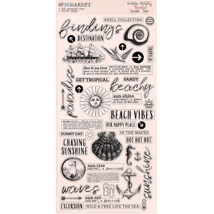 49 and Market  Washi Tape-Vintage Artistry Beached