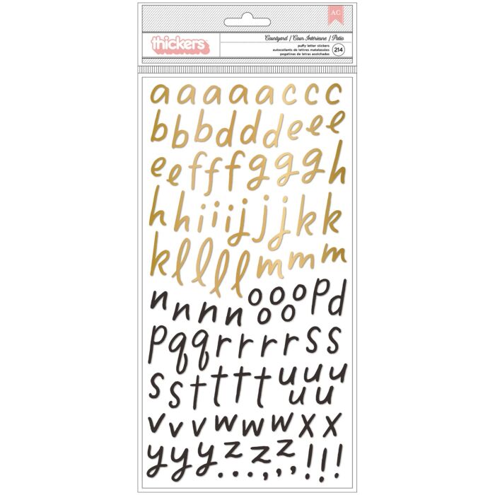 American Crafts Maggie Holmes Market Square Thickers Stickers 214/Pkg-Courtyard Alpha/Puffy