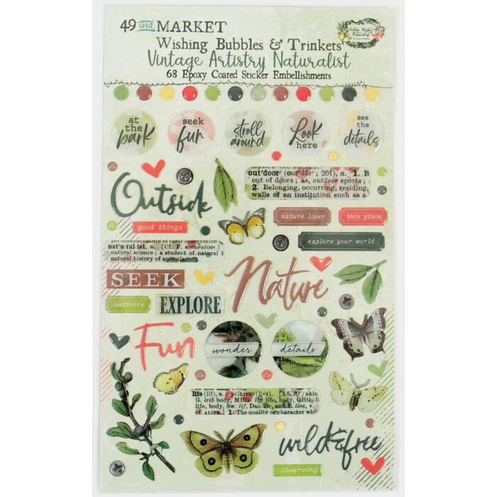 49 and Market Vintage Artistry Naturalist Wishing Bubbles & Trinkets-68/Pkg