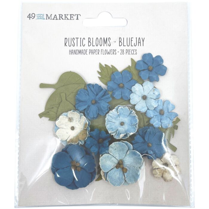 49 and Market 49 And Market Rustic Blooms Paper Flowers 28/Pkg-Bluejay