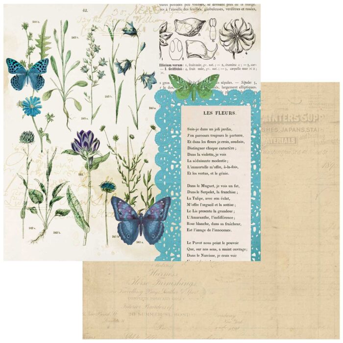 49 and Market Curators Botanical Double-Sided Cardstock 12"X12"-Les Fleurs