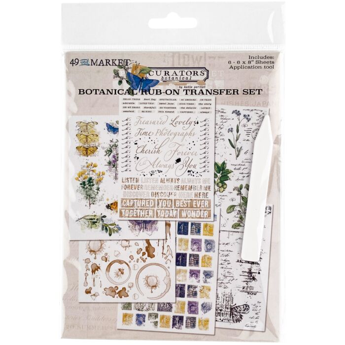 49 and Market Curators Botanical Rub-Ons 6"X8"-6 Sheets