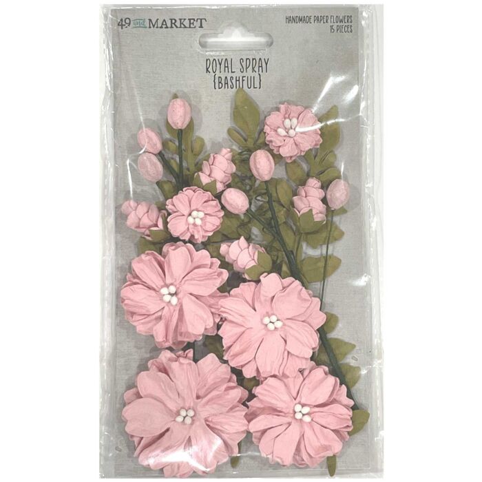 49 And Market Royal Spray Paper Flowers 15/Pkg-Bashful