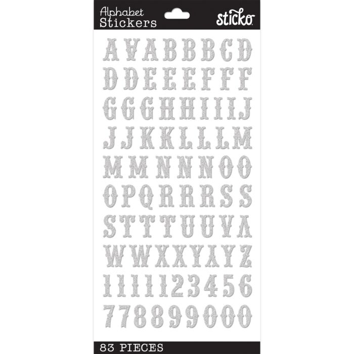 Sticko Alphabet Stickers-Carnival Silver