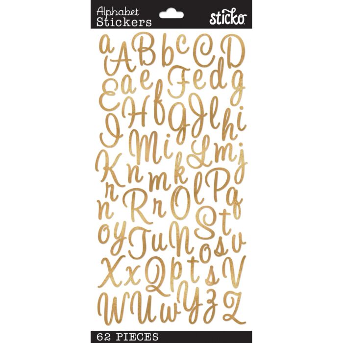 Sticko Alphabet Stickers-Sweetheart Swirl Gold Foil