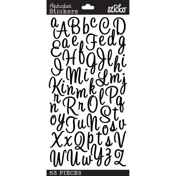 Sticko Alphabet Stickers-Sweetheart Script Black (sm)