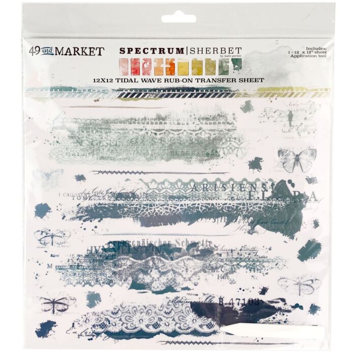49 and Market Spectrum Sherbet Rub-Ons 12"X12" 1/Sheet-Tidal Wave
