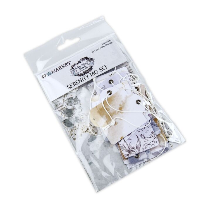 49 and Market Vintage Artistry Serenity Tag Set-18 Tags With Strings