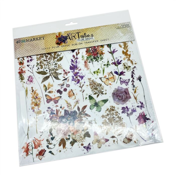 49 and Market ARToptions Plum Grove Rub-Ons 12"X12"-1 Sheet