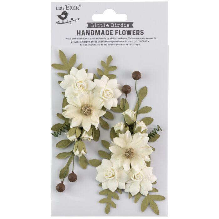 Little Birdie Fairy Rosa Paper Flowers 2/Pkg-Amor Mio