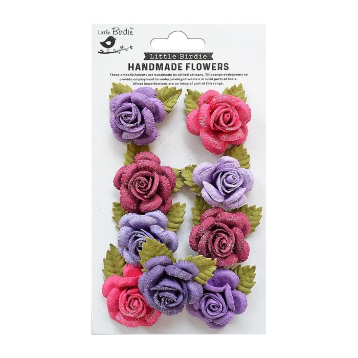 Little Birdie Karin Paper Flowers 8/Pkg-Birds And Berries