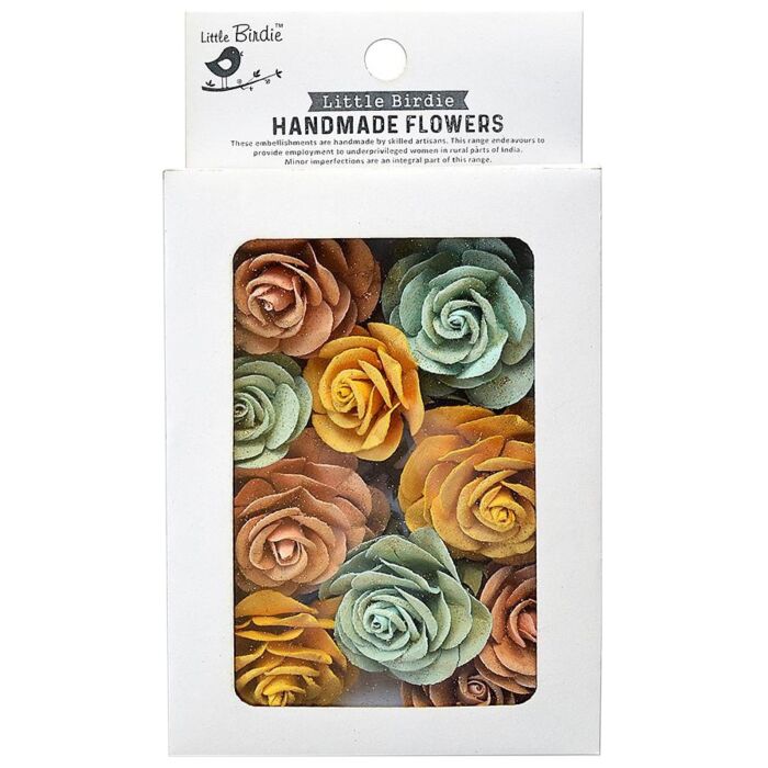 Little Birdie Whitney Paper Flowers 14/Pkg-Sunshine And Lemonade