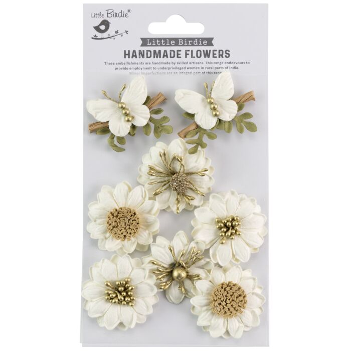 Little Birdie Arcadia Paper Flowers 8/Pkg-Amor Mio