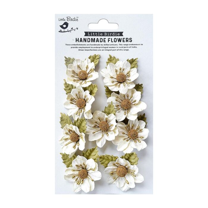 Little Birdie Wendy Paper Flowers 9/Pkg-Shabby Chic