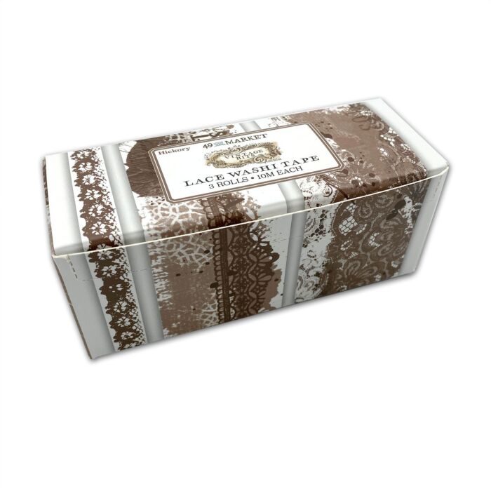 49 And Market Vintage Bits Lace Washi Tape Set 3/Pkg-Hickory