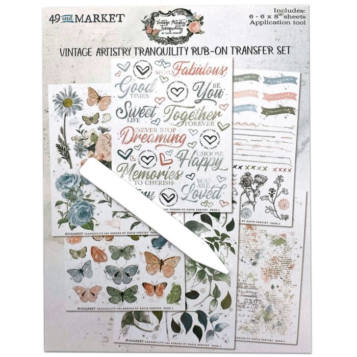 49 And Market Vintage Artistry Tranquility Rub-Ons 6"X8"-6 Sheets
