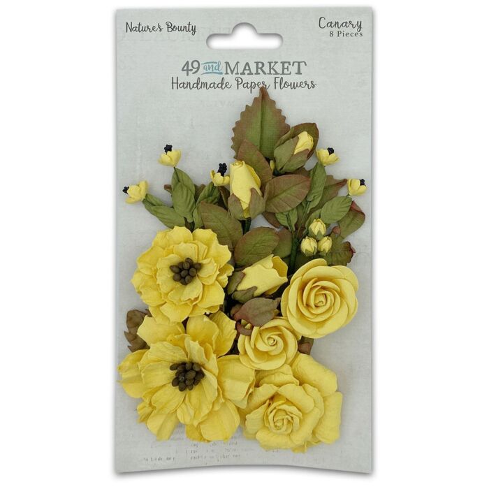 49 And Market Nature's Bounty Paper Flowers-Canary