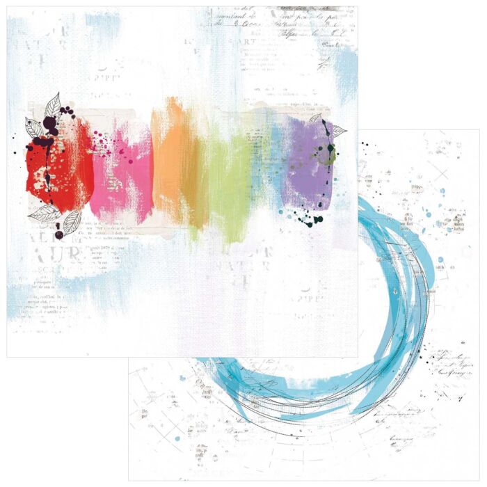 49 and Market Spectrum Gardenia Double-Sided Cardstock 12"X12"-Painted Foundations- Ink Splotch