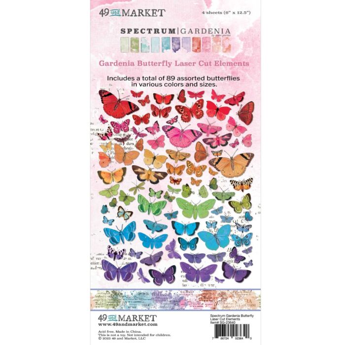 49 And Market Spectrum Gardenia Laser Cut Outs-Butterfly
