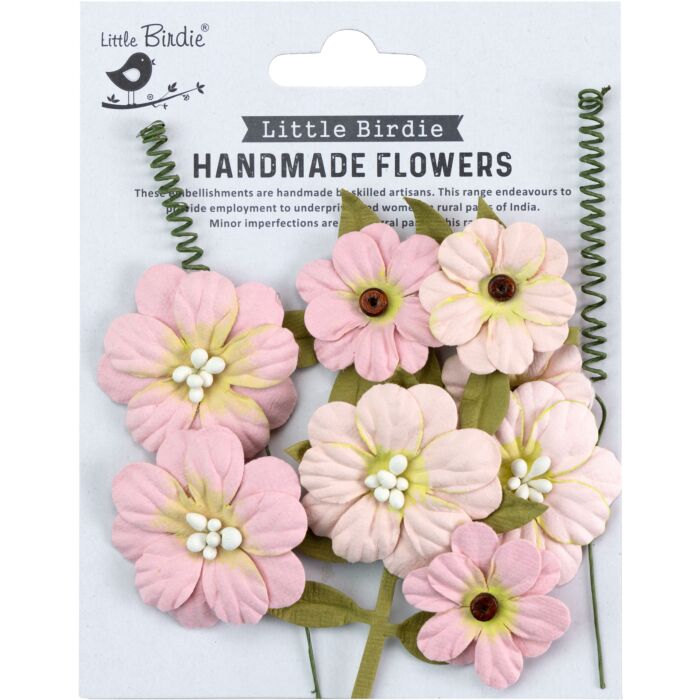 Little Birdie Fiorella Paper Flowers 12/Pkg-Pearl Pink