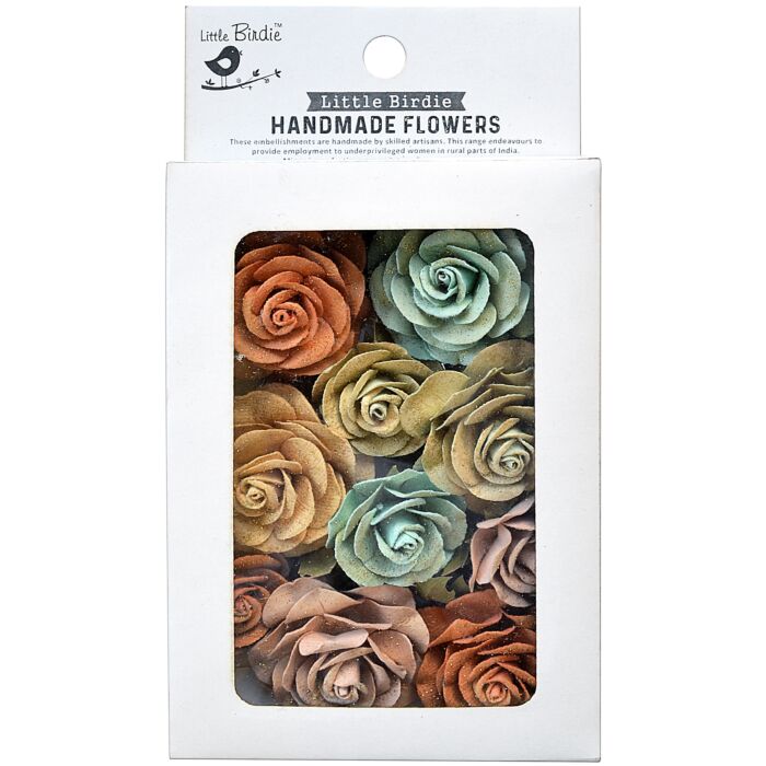 Little Birdie Whitney Paper Flowers 14/Pkg-Woodland Stories