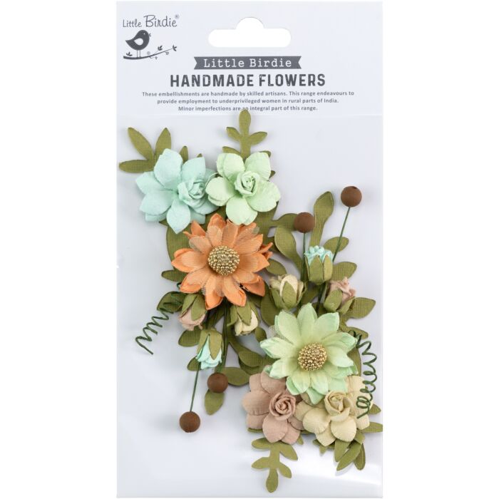 Little Birdie Fairy Rosa Paper Flowers 2/Pkg-Woodland Stories