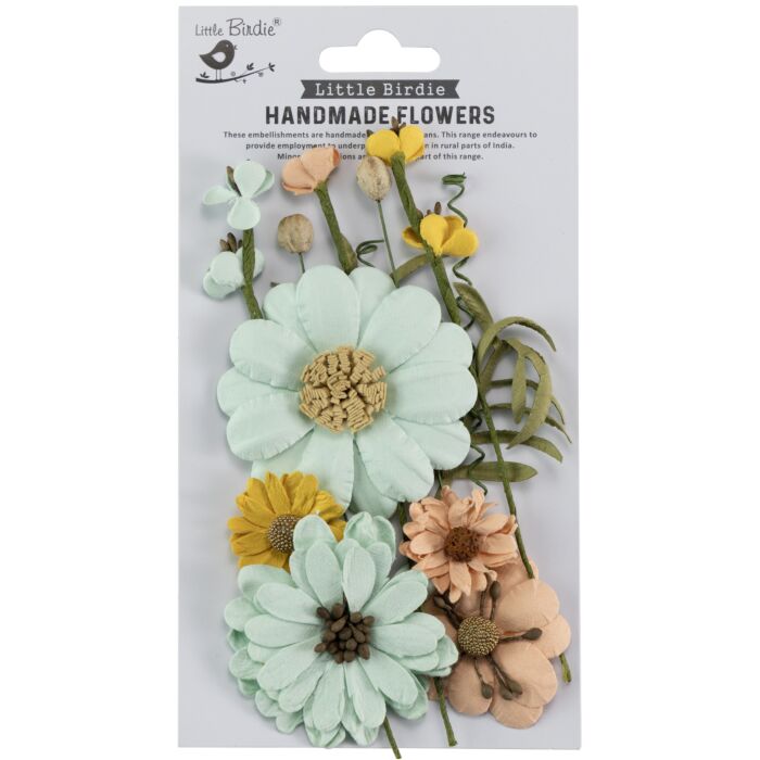 Little Birdie Heleen Paper Flowers 12/Pkg-Sunshine And Lemonade