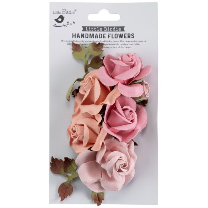 Little Birdie Marva Paper Flowers 4/Pkg-Celebrate Life