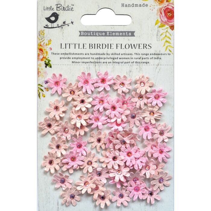 Little Birdie Micro Jeweled Florettes 60/Pkg-Pearl Pink
