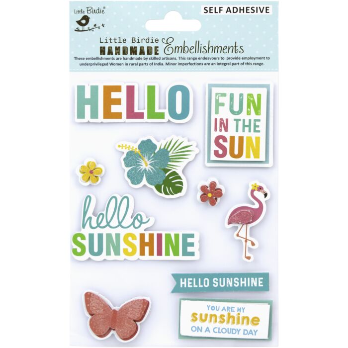 Little Birdie 3D Embellishment 10/Pkg-Fun In The Sun