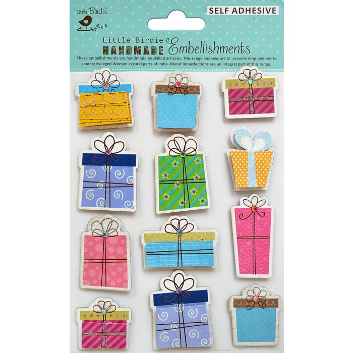 Little Birdie 3D Embellishment 12/Pkg-Gifts Galore