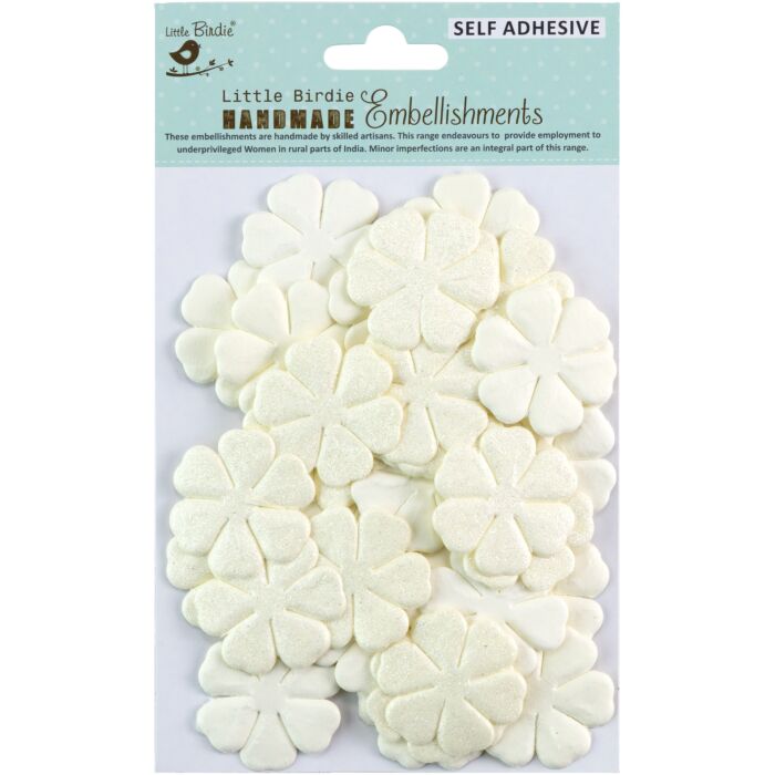 Little Birdie Ella Paper Flowers 35/Pkg-Shabby Chic