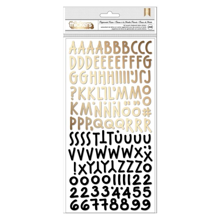 Vicki Boutin Peppermint Kisses Thickers Stickers 268/Pkg-Alpha W/Gold Foil