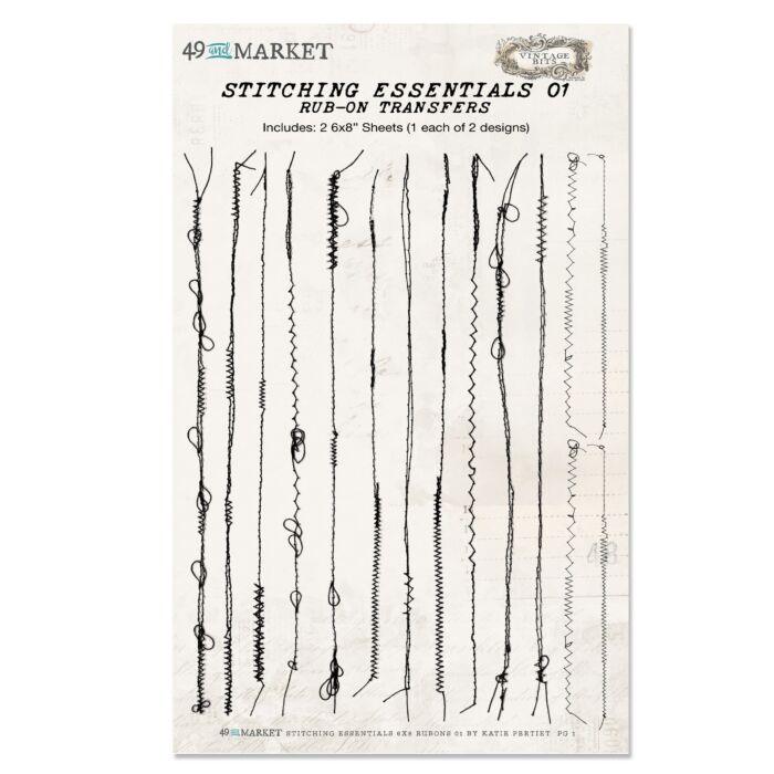 49 and Market 49 And Market Rub-Ons 6"X8" 2/Sheets-Stitching Essentials 01