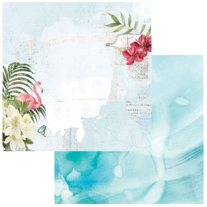 49 and Market Vintage Artistry Sunburst Double-Sided Cardstock 12"X12"-Flamingo Terrace
