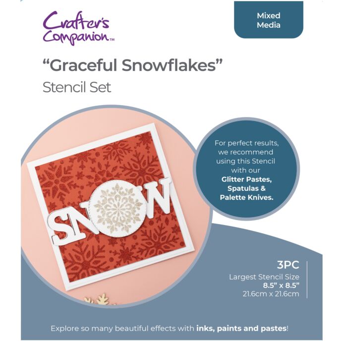 Crafter's Companion Stencil Set-Graceful Snowflakes
