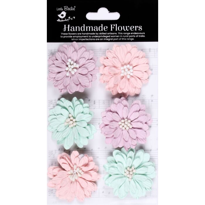 Little Birdie Astra Paper Flowers 6/Pkg-Fairy Garden