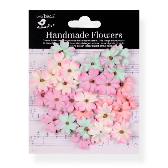 Little Birdie Carin Paper Flowers 30/Pkg-Fairy Garden