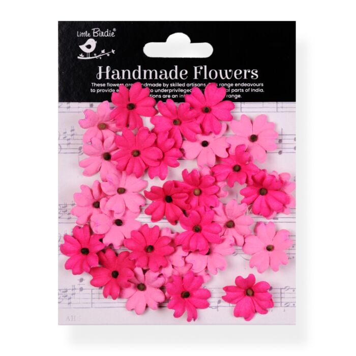 Little Birdie Carin Paper Flowers 30/Pkg-Precious Pink