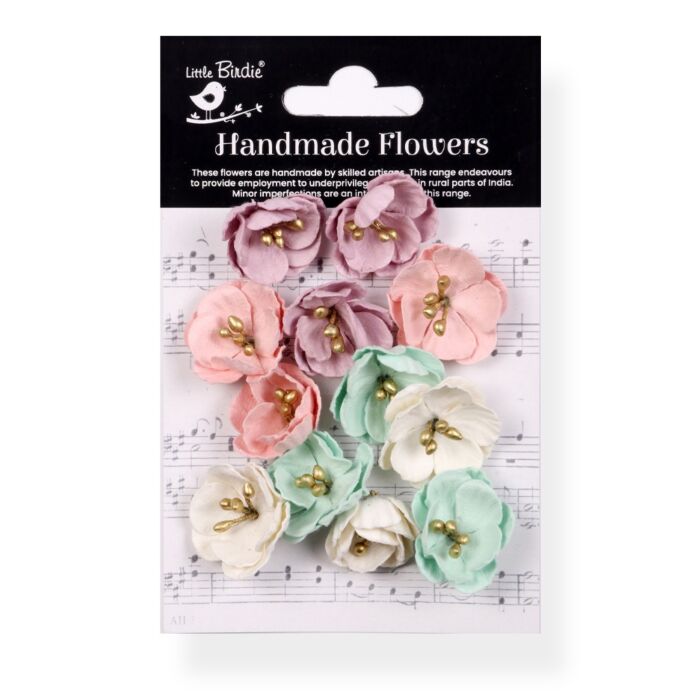 Little Birdie Embossed Daisies Paper Flowers 12/Pkg-Fairy Garden