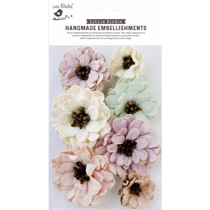 Little Birdie Galina Paper Flowers 7/Pkg-Fairy Garden
