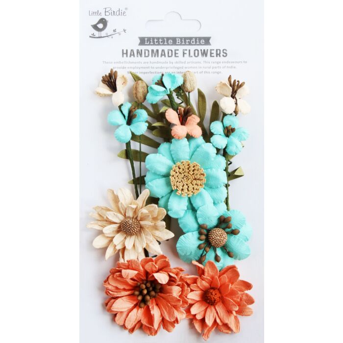 Little Birdie Heleen Paper Flowers 12/Pkg-Sun & Rain
