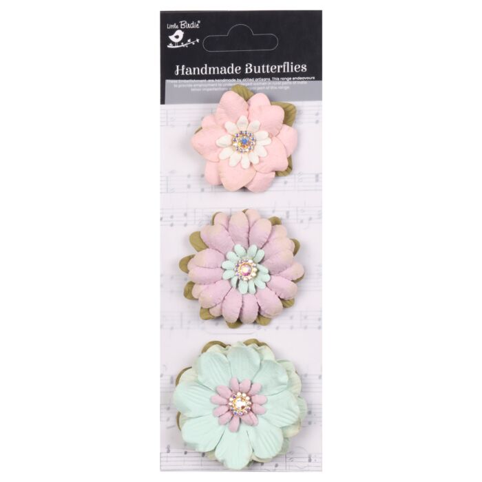 Little Birdie Jeremy Paper Flowers 3/Pkg-Fairy Garden