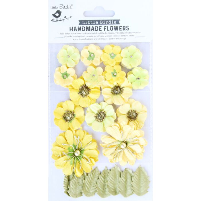 Little Birdie Renae Paper Flower 27/Pkg-Sunshine