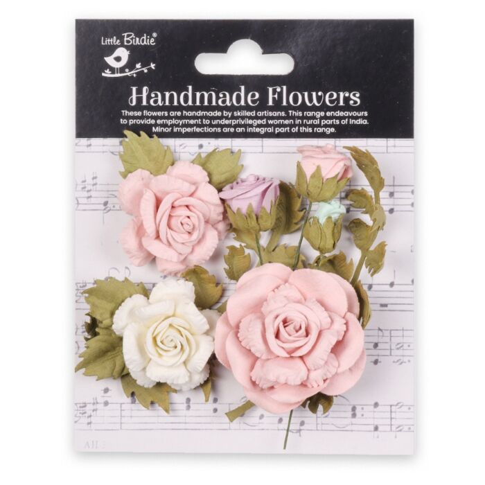 Little Birdie Vida Paper Flowers 8/Pkg-Fairy Garden
