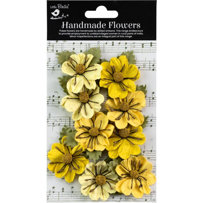 Little Birdie Wendy Paper Flowers 9/Pkg-Sunshine