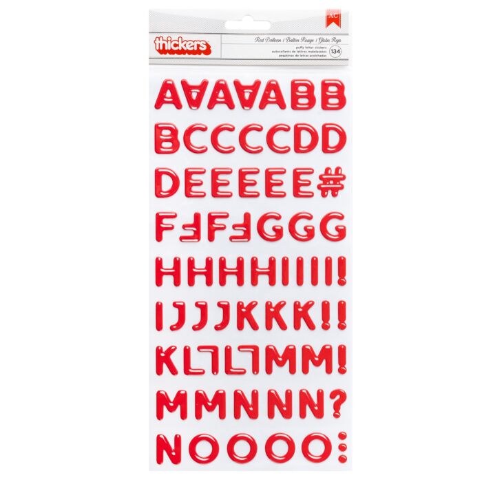 American Crafts Cutie Pie Thickers Stickers 97/Pkg-Glossy Puffy Alphabet