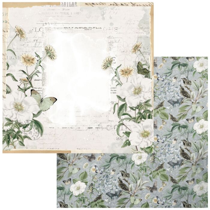 49 and Market Vintage Artistry Moonlit Garden Double-Sided Cardstock 12X12-Calming